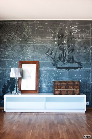 Room mural dresser mirror lamp - a lamp free wallpaper