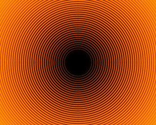 Orange black background circular design - op art free wallpaper