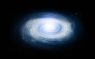 Blue white spiral object dark - galaxy free wallpaper