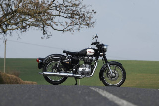 Motorcycle parked road tree field - fantastic free wallpaper
