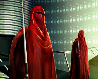 Red robe sword stairway building - a red cloak free wallpaper