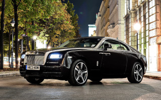 Black car parked night city - luxury free wallpaper