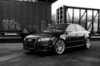 Black white car train track - photo of a car free wallpaper