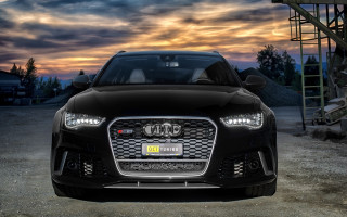 Black car parking lot sunset - photorealistic lighting free wallpaper