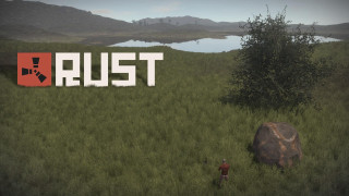 Man field giant rock sign - realism free wallpaper