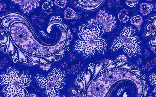 Purple blue paisley print fabric - a silk screen free wallpaper