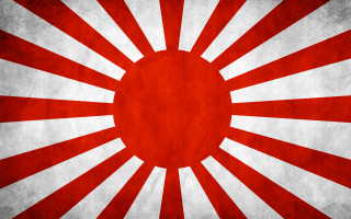 Red white flag circle center - center free wallpaper