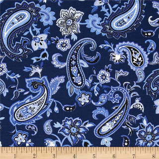 Blue paisley print fabric ruler - front free wallpaper