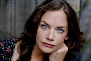 Woman blue eyes floral shirt - christen dalsgaard free wallpaper
