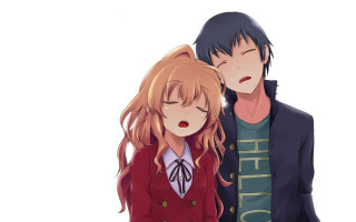 Anime couple characters eyes closed 2 - the others head free wallpaper