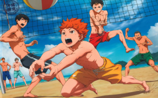Beach volleyball game men playing - a group of men playing free wallpaper