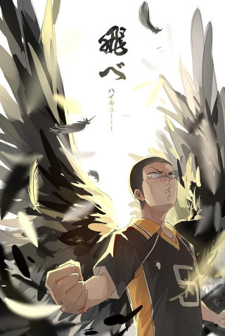 Angel bird wings manga male - yellow shirt free wallpaper