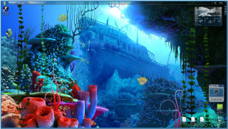 Computer boat ocean corals seaweed - kinkade free wallpaper
