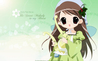 Girl holding cat green snowflakes - my heart free wallpaper