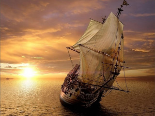 Sailboat sunset water sky clouds 2 - ann thetis blacker free wallpaper