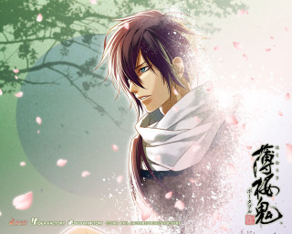 Man white shirt white scarf - sōsaku hanga free wallpaper