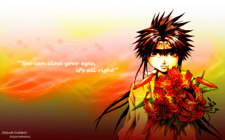Anime character bouquet flowers quote - a bouquet of flowers free wallpaper