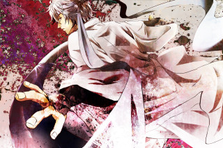 Man sword blood splattered ground - action painting free wallpaper