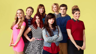 Group people yellow background standing - promotional image free wallpaper