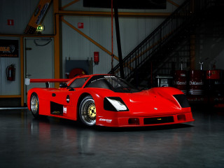 Red sports car garage staircase - sharp line free wallpaper