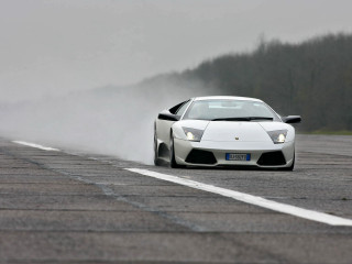 White sports car dusty road - dust free wallpaper