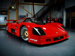 Red sports car garage staircase 3 - a garage free wallpaper