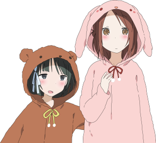 Anime girls pink brown outfits - concept art free wallpaper