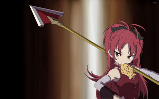 Girl red hair holding stick - vanita free wallpaper