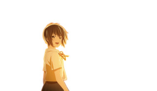 Girl yellow shirt brown skirt - her hip free wallpaper