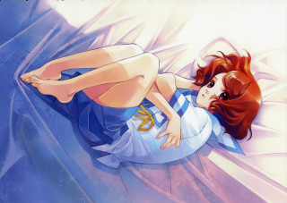 Woman laying bed legs crossed 8 - her leg free wallpaper