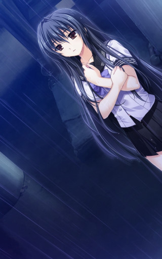 Girl purple shirt rain night - a purple shirt free wallpaper