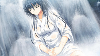 Woman white dress waterfall hands - the wind free wallpaper