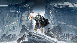 Man gun snowy landscape wolf 2 - a snowy landscape free wallpaper