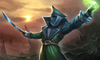 Green hero sunset weapon gloves - a green outfit holding free wallpaper