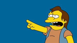 Cartoon character pointing open mouth 2 - a blue sky free wallpaper