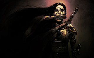 Woman black outfit sword cigarette - a black outfit holding free wallpaper