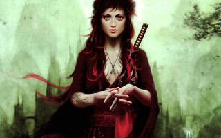 Woman sword forest adventure warrior - epic fantasy character art free wallpaper