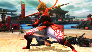 Man red outfit fighting swords - a red outfit free wallpaper