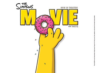 Hand holding donut simpsons movie - movie poster free wallpaper