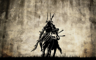 Horned person sword painting artwork 2 - dark soul free wallpaper