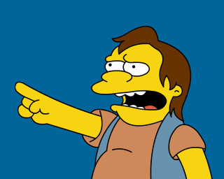 Cartoon character pointing open mouth - something free wallpaper