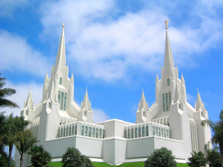 Large white church green lawn - ambrose mccarthy patterson free wallpaper