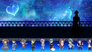 Anime characters night sky stars - balloon free wallpaper
