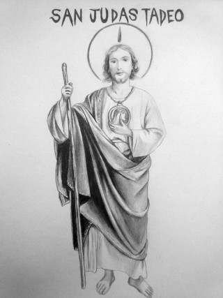 Man holding staff cross san - a charcoal drawing free wallpaper
