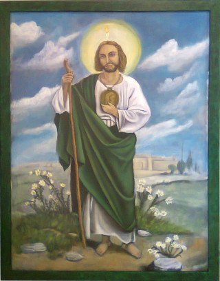 Jesus holding stick golden egg - afewerk tekle free wallpaper