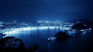 City night ocean bridge lights - andreas gursky free wallpaper for desktop