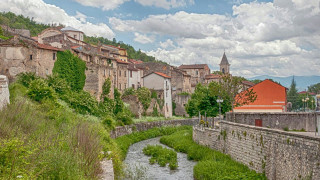 River lush hillside town tall - cagnaccio di san pietro free wallpaper