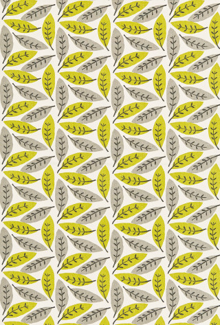 Leaves pattern white background yellow - a green center free wallpaper