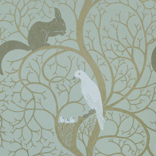 Bird squirrel tree branch background - a storybook illustration free wallpaper