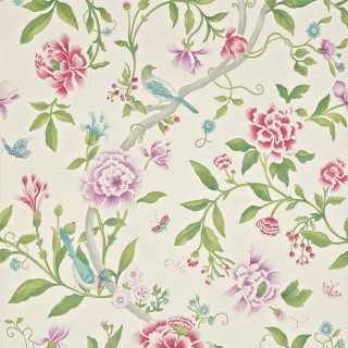 Floral wallpaper birds flowers branch - a flemish baroque free wallpaper